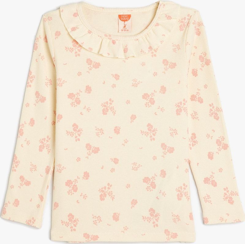 Koton - Shirt - Lichtbeige - Lange Mouw - Bloemenprint