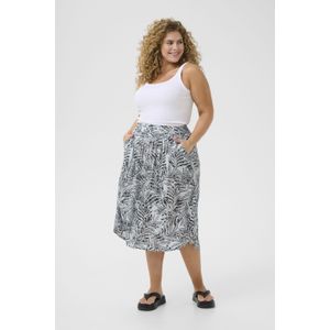 Rok A-shape Blue Leaf Print multi