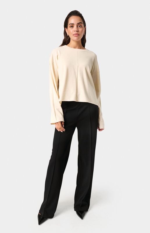 SOAKED IN LUXURY - Trui 'Spina' - Crème - Gebreide Trui