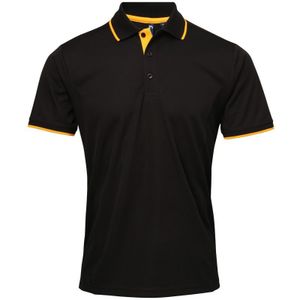 Premier Herencontrast Coolchecker Polo Shirt (Zwart/Zonnebloem)