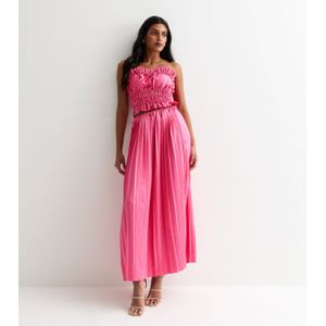 Roze Bandeau Top met Ruches