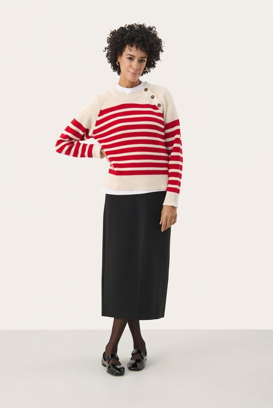 Pullover Relaxed fit white red