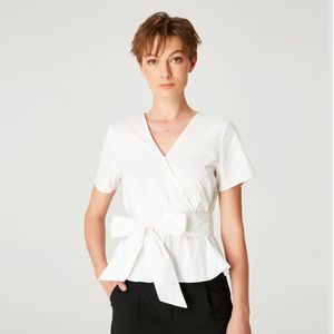 Peplum top met brede strikje