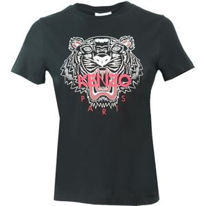 Kenzo Zwart T-shirt Voor Dames Met Tijgerlogo - Maat XS