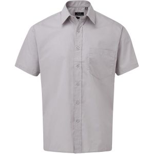 Premier Herenshirt met korte mouwen Popeline (Zilver)