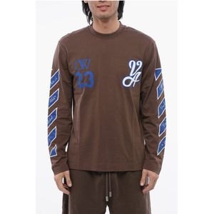 Bedrukt RAIN DRUM T-shirt met lange mouwen in bruin