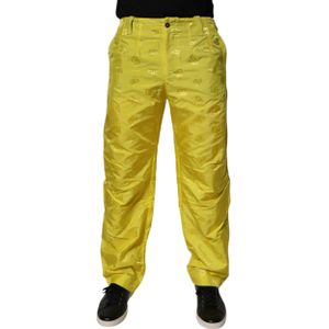 Dolce & Gabbana - Gele Monogram Mid Waist Broek - Heren - Polyester