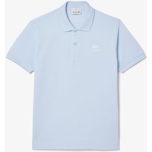Heren Lacoste Classic Fit Signature Print L.12.12 Poloshirt in Blauw