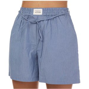 Damesshort Tommy Hilfiger Stripe Shorts in Blauw