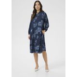 CULTURE - Jurk 'Alexa' - Navy - Knielengte - Lange Mouw