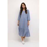 Cream Jurk 'Tiah'  blauw / wit