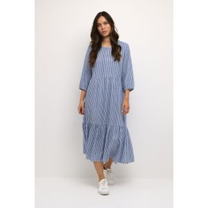 Cream Jurk 'Tiah'  blauw / wit