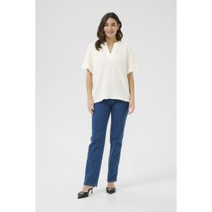 Blouse met korte mouwen Regular fit Chalk white