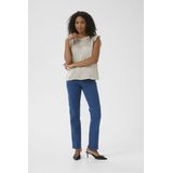 Blouse met korte mouwen Regular fit Feather Gray beige