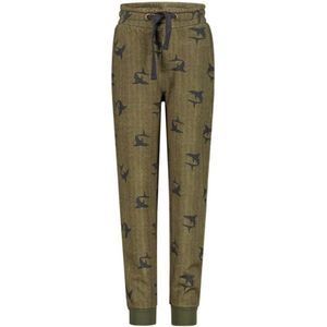 Wildfish Tapered Fit Joggingbroek Kaz Met All Over Print Kaki - Maat 12J / 152cm