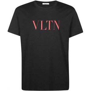 Valentino Red VLTN Print Logo Black T-Shirt