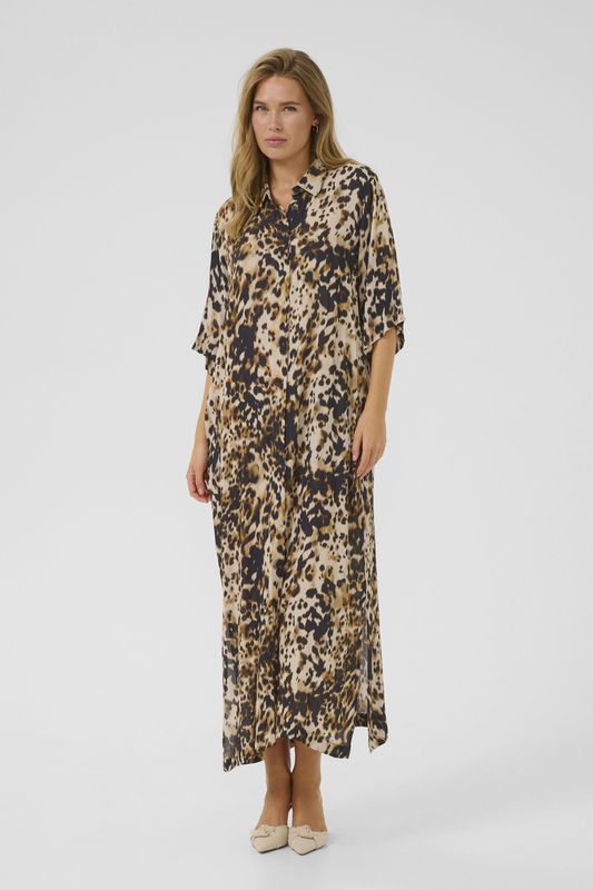 Jerseyjurken - Loose fit - Lange Lengte - Leopard Print - 100% Viscose