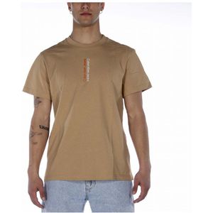 T-Shirt Calvin Klein Spiegel Logo T-Shirt Beige Ab0 - Maat S