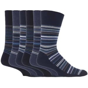 Set van 6 sokken zonder elastiek herensokken met zachte grip 46-50 EU - SOMRJ49