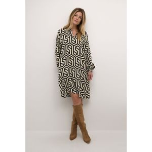 Jurk Regular fit black white