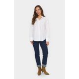 Saint Tropez, Dames, Blouses & Shirts, Wit, Maat: L Katoen,