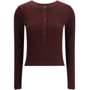 Knopenribgebreide Top