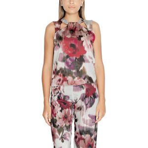 Rinascimento - Veelkleurige Top - Bordeaux - 100% Polyester - Bloemenpatroon