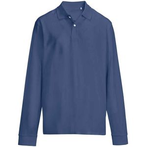 SOLS unisex volwassen piqué poloshirt met lange mouwen (Denim)