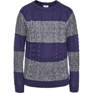 Mo - Gebreide Trui - Marine Grijs Gem