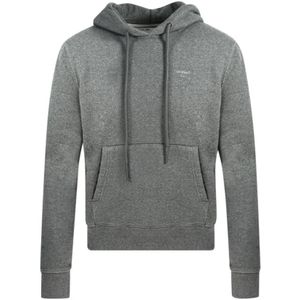 Oversized grijze hoodie met gebroken wit logo
