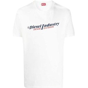Diesel Unisex Volwassenen Industrie Denim Divisie Logo T-Shirt (Wit)