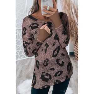 Luipaardprint Gebreide Top