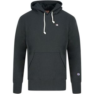 Champion omgekeerde geweven kleine klassieke zwarte hoodie met logo