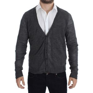 Haalgrijs Wol Cardigan Knopenvoorzijde