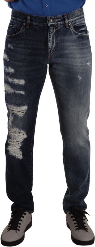 Dolce Gabbana Slimfit Versleten Jeans