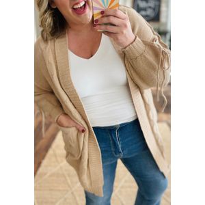 Kabelgebreide Mouwloze Cardigan