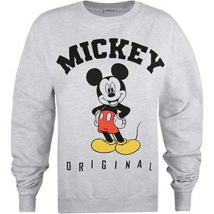 Disney Dames/dames Hello Mickey Mouse Sweatshirt (Lichtgrijs/zwart) - Maat XL