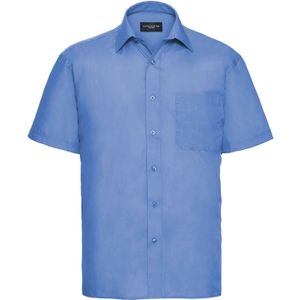 Russell Collection Heren Poplin Easy-Care overhemd met korte mouwen (Bedrijfsblauw)