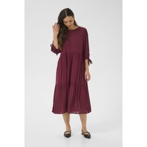 Jurk - CRAya A-shape - Bordo - Midi-jurk - 3/4-mouwen