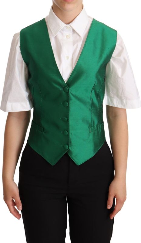 Dolce & Gabbana - Gilets - Groen - Zijde