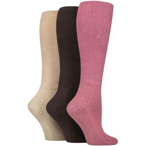 3-Pack Vrouwen Kniehoog Zachte Bamboe Diabetessokken