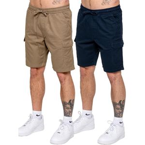 Kruze - Chino Cargo Shorts - Beige - 2 Pack