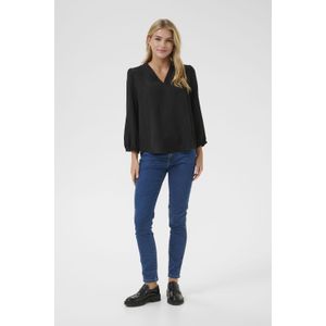 Blouse met lange mouwen Regular fit Black