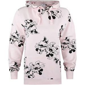 Disney Dames/dames Mickey & Minnie Mouse All-Over Print Hoodie (Lichtroze) - Maat M
