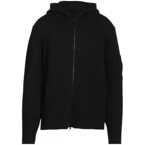 CP Company Lens Badge Zwarte Hoodie Met Rits - Maat L