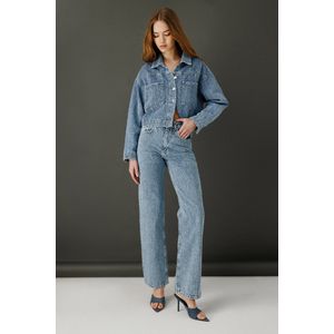 Verontruste Wijde Spijkerbroek