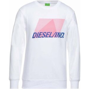 Witte sweater met merklogo van Diesel Pyramid