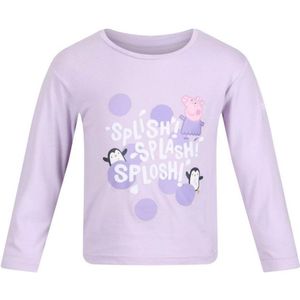 Regatta Kinderen/Kinderen Splish Splosh Peppa Pig T-shirt Met Lange Mouwen (Pastel Lila) - Maat 2-3J / 92-98cm