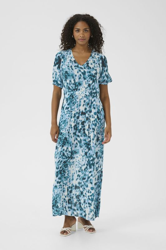 Kaffe - Isolde - Damesjurk - Lang - Korte Mouwen - V-hals