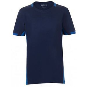 SOLS Kinderen/Kinderen Classico Contrast Korte Mouwen Voetbal T-Shirt (Franse marine / loyaal blauw)